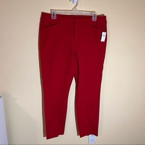 Old Navy Mid-Rise Pixie pants - Red, stretch - Size 12 - NWT